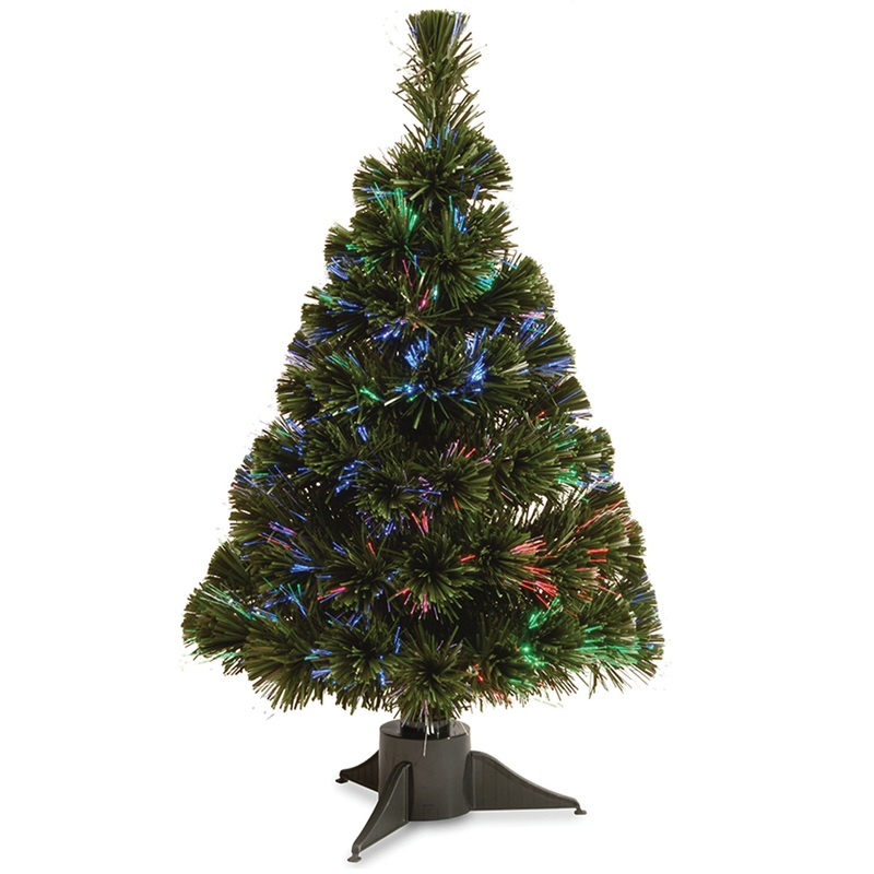 Ice Tree Led 24 in. Pre-Lit Fiber Optic Ice Tree - Christmas Decorations & Party ...